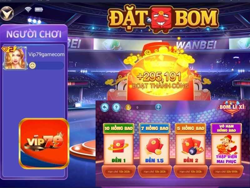 Đoạt bảo lì xì Vip79 trên game Đặt Bom siêu HOT