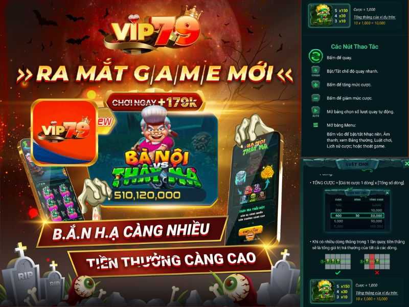 Vip79 hướng dẫn chơi Bà nội vs Thây Ma thể loại Slot